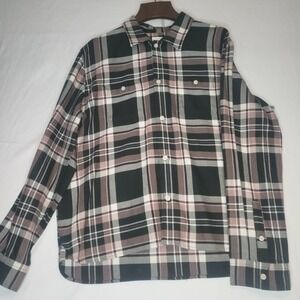 Wood Wood Men XL Franco Shirt Button Up Cotton Flannel Plaid Multicolor NWOT
